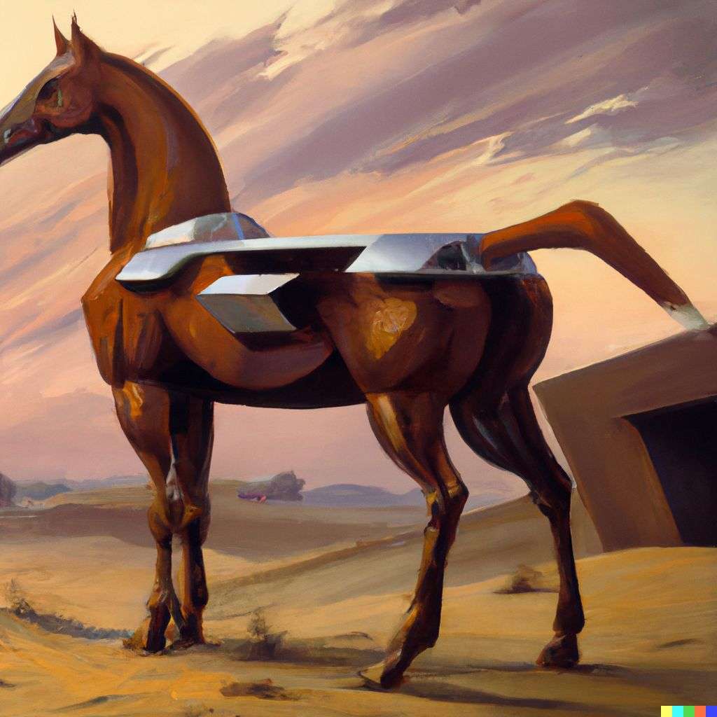a horse, by Syd Mead